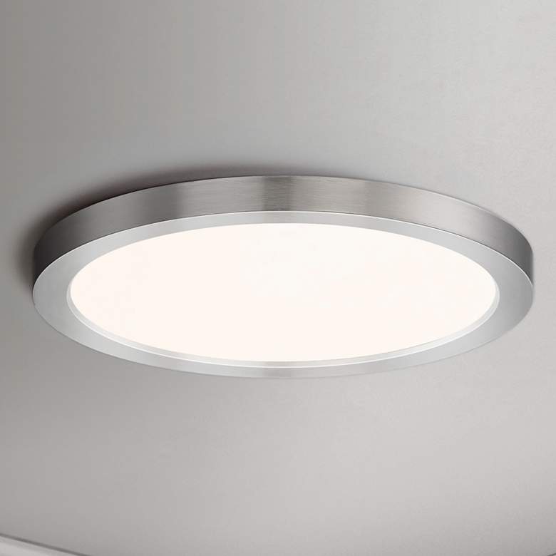 Image 1 Maxim Chip 9" Satin Nickel 18W RD LED Ceiling Light 3000K