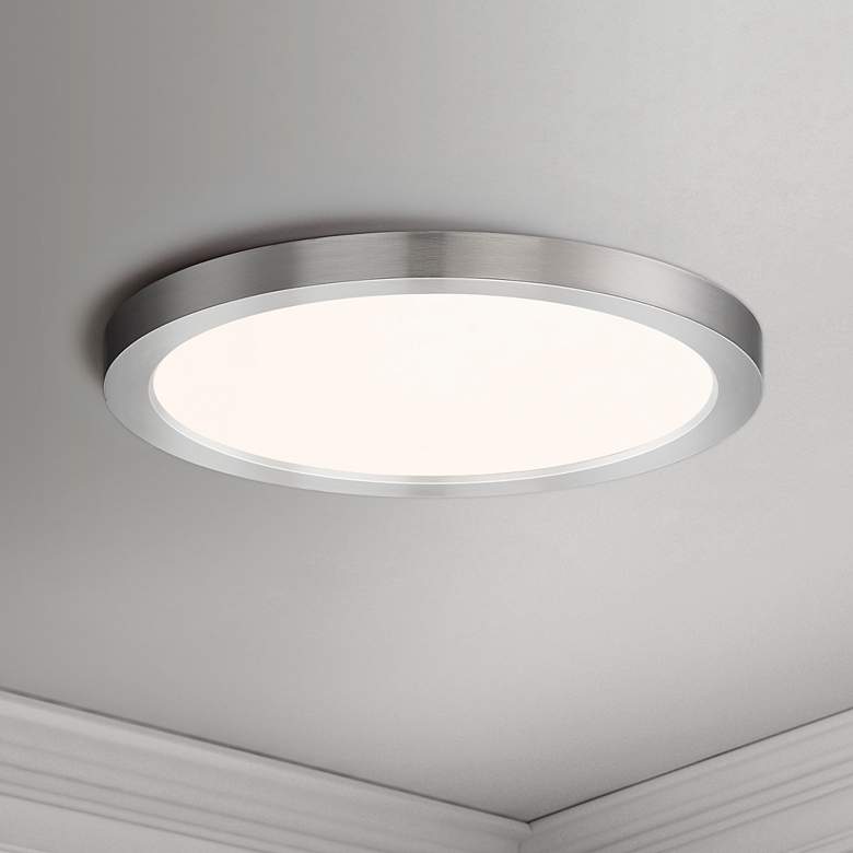 Image 3 Maxim Chip 9" Satin Nickel 18W RD LED Ceiling Light 3000K more views