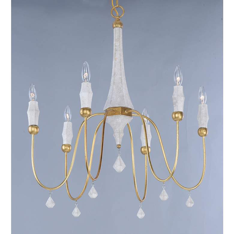 Image 2 Maxim Claymore 28" Wide Gold Finish 6-Light Chandelier more views