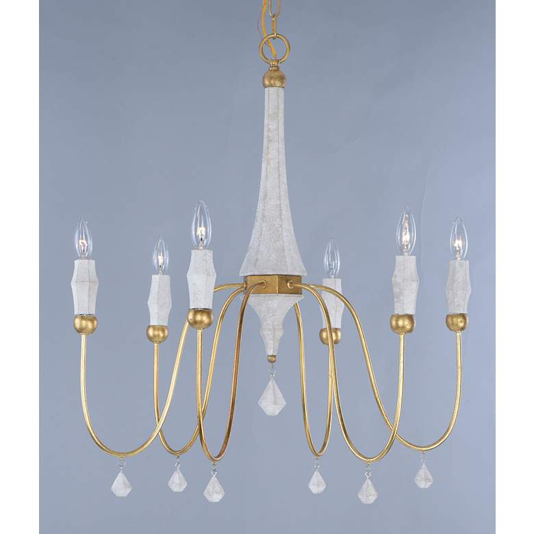 Image 3 Maxim Claymore 28" Wide Gold Finish 6-Light Chandelier more views