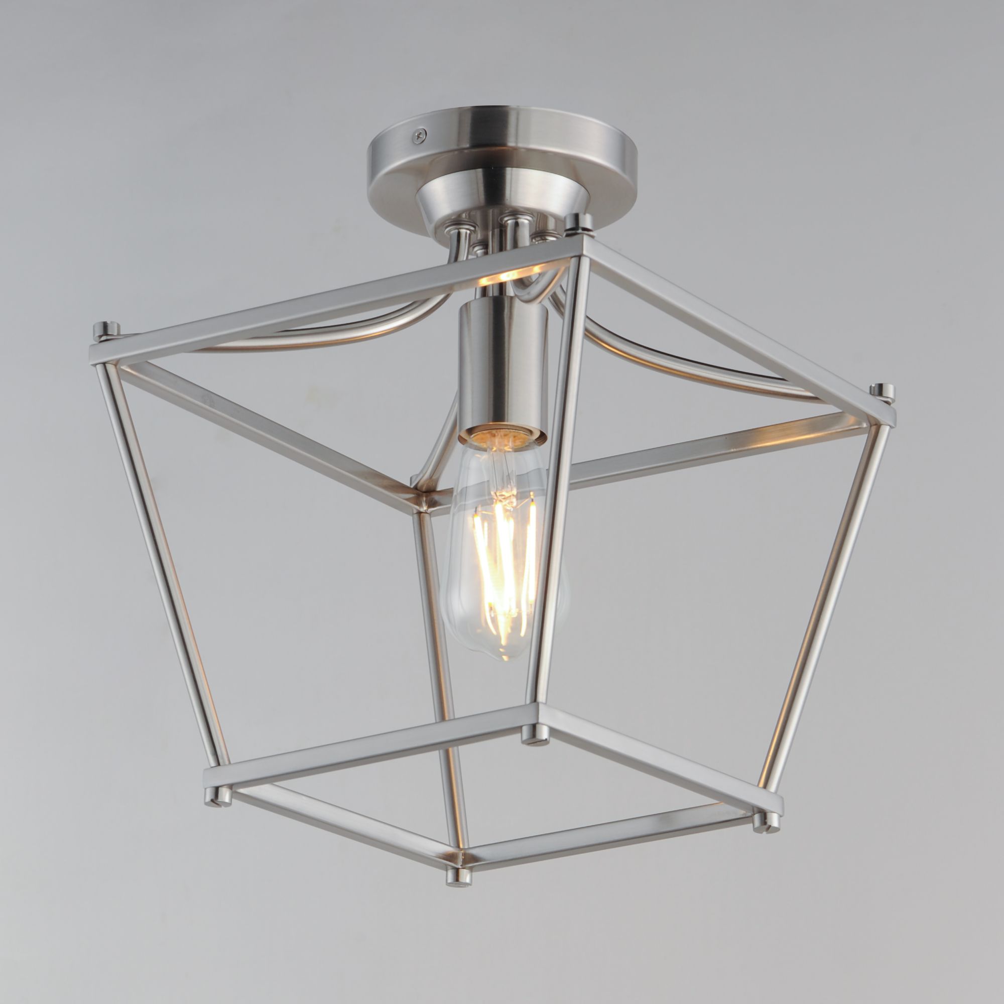 Image 5 Maxim Clifton 10" Wide Satin Nickel Single Pendant/Semi-Flush more views