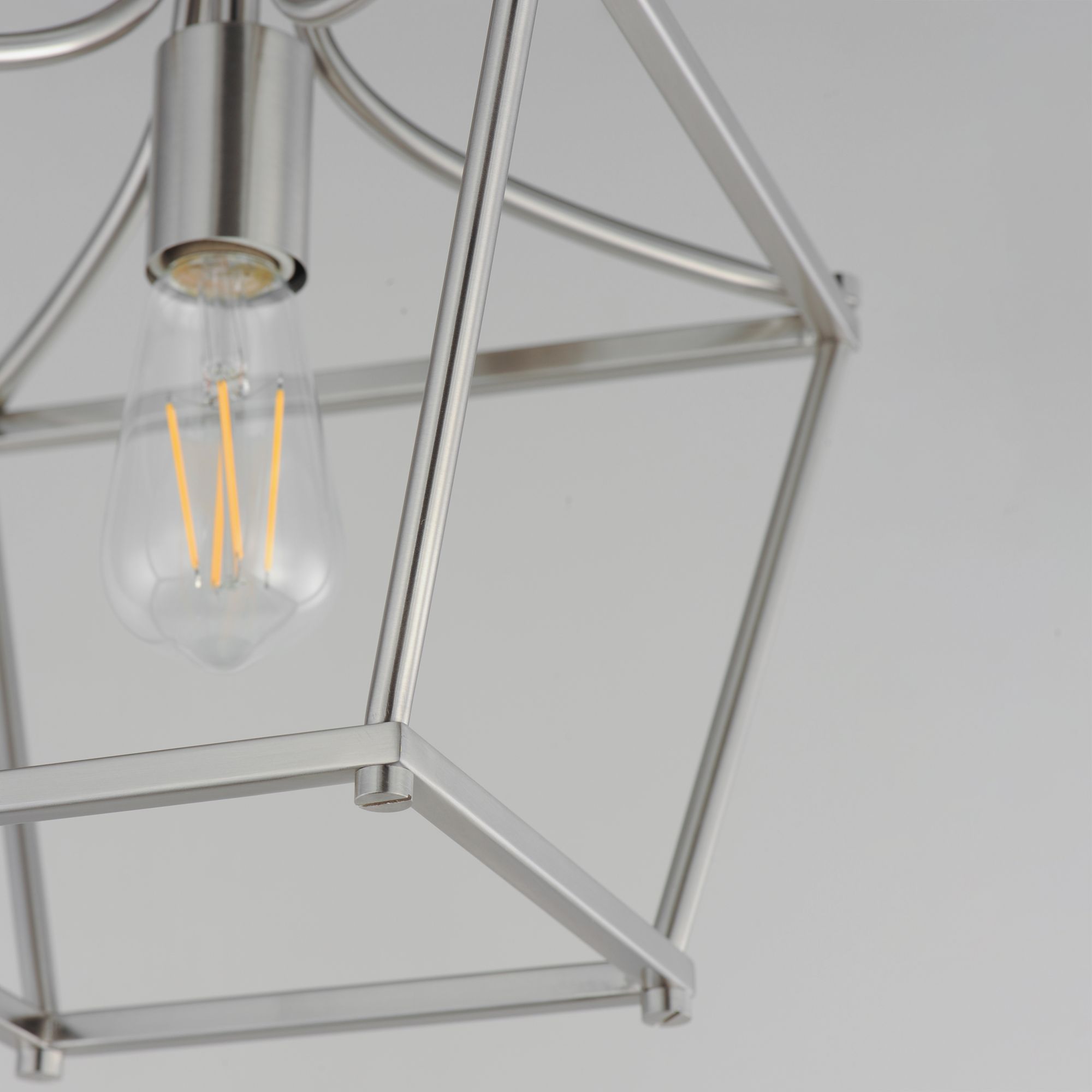 Image 6 Maxim Clifton 10" Wide Satin Nickel Single Pendant/Semi-Flush more views