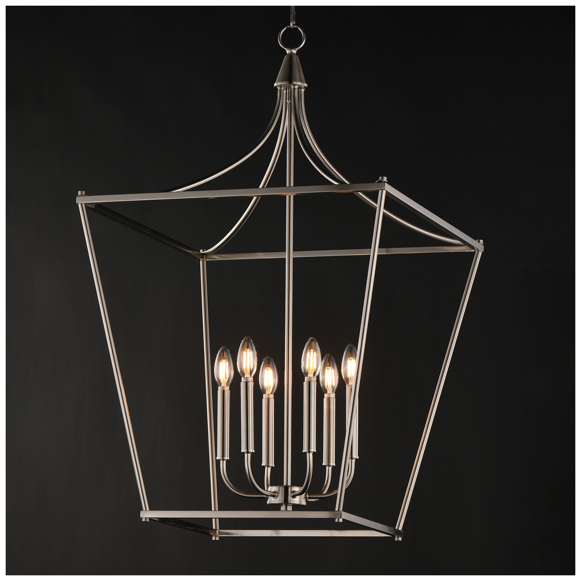Image 2 Maxim Clifton 22" Wide Satin Nickel 6-Light Pendant more views