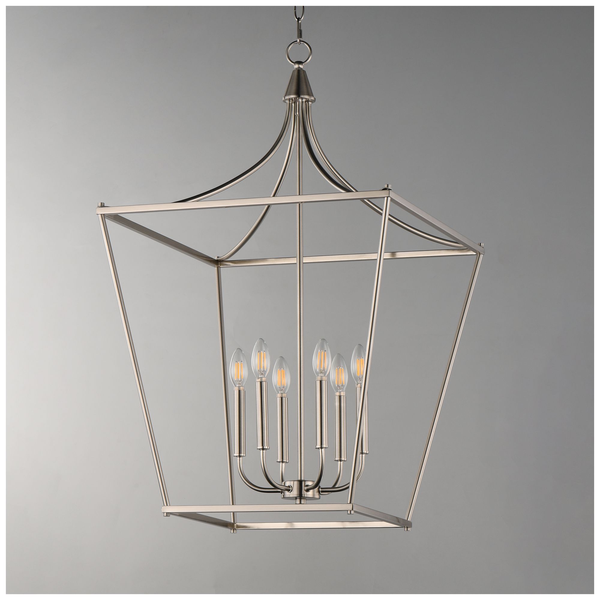 Image 3 Maxim Clifton 22" Wide Satin Nickel 6-Light Pendant more views