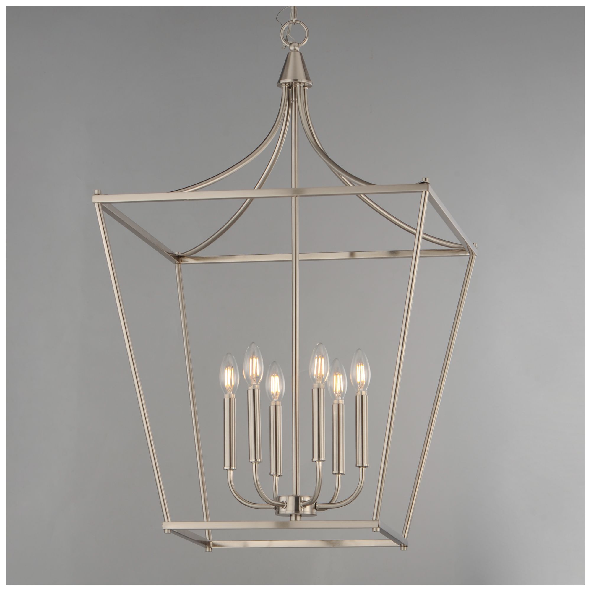 Image 4 Maxim Clifton 22" Wide Satin Nickel 6-Light Pendant more views
