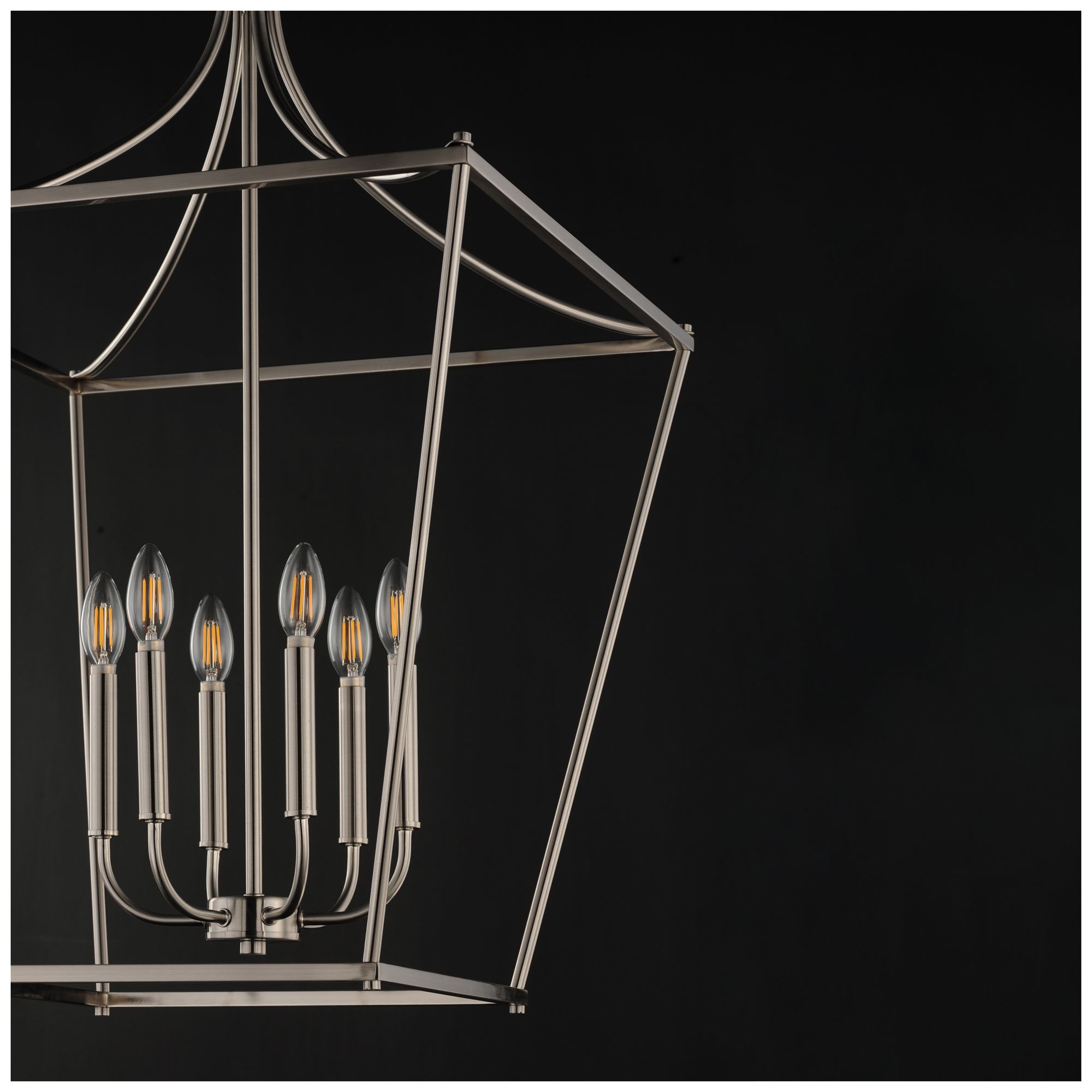 Image 5 Maxim Clifton 22" Wide Satin Nickel 6-Light Pendant more views