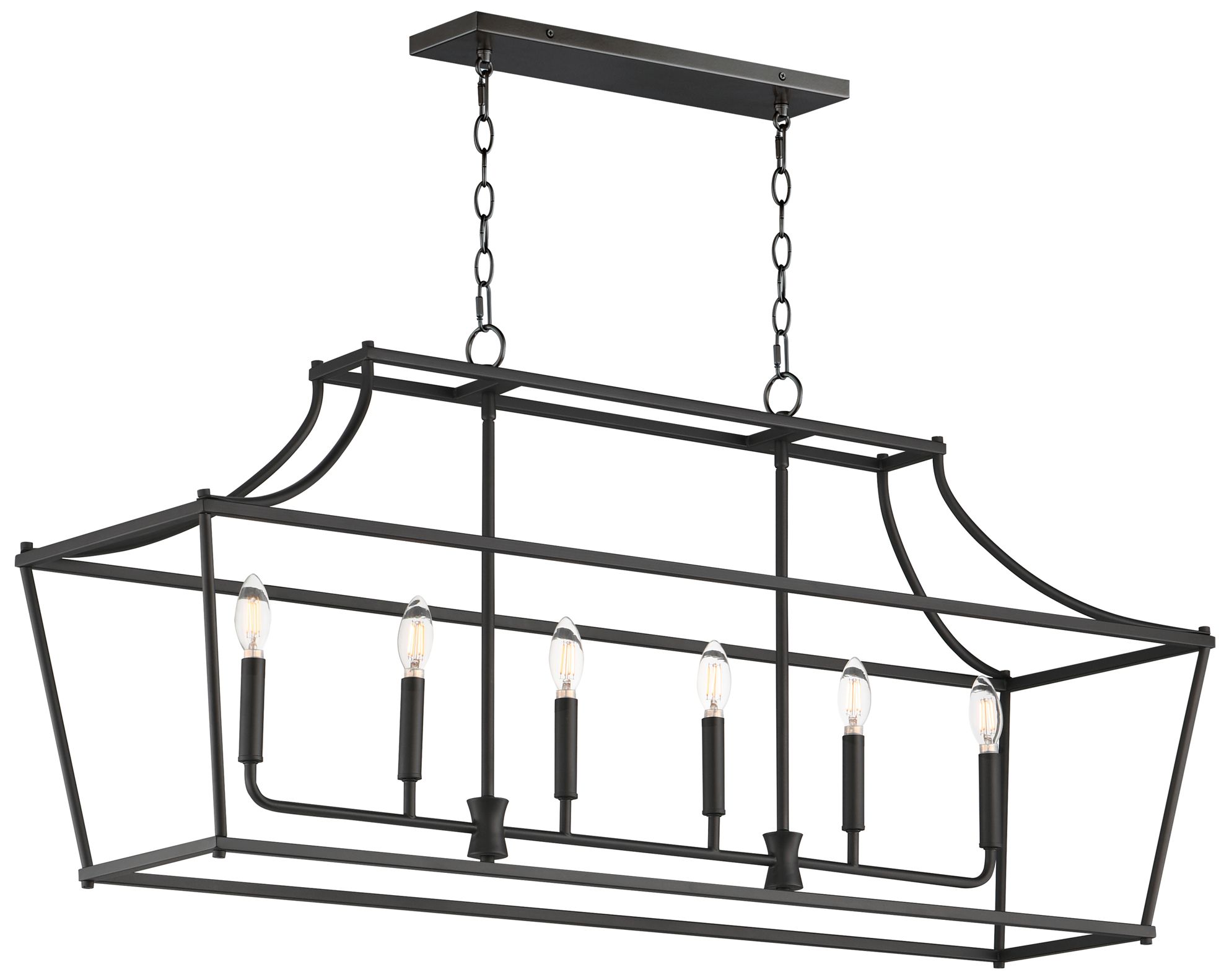 Maxim Clifton 48" Black 6-Light Linear Pendant