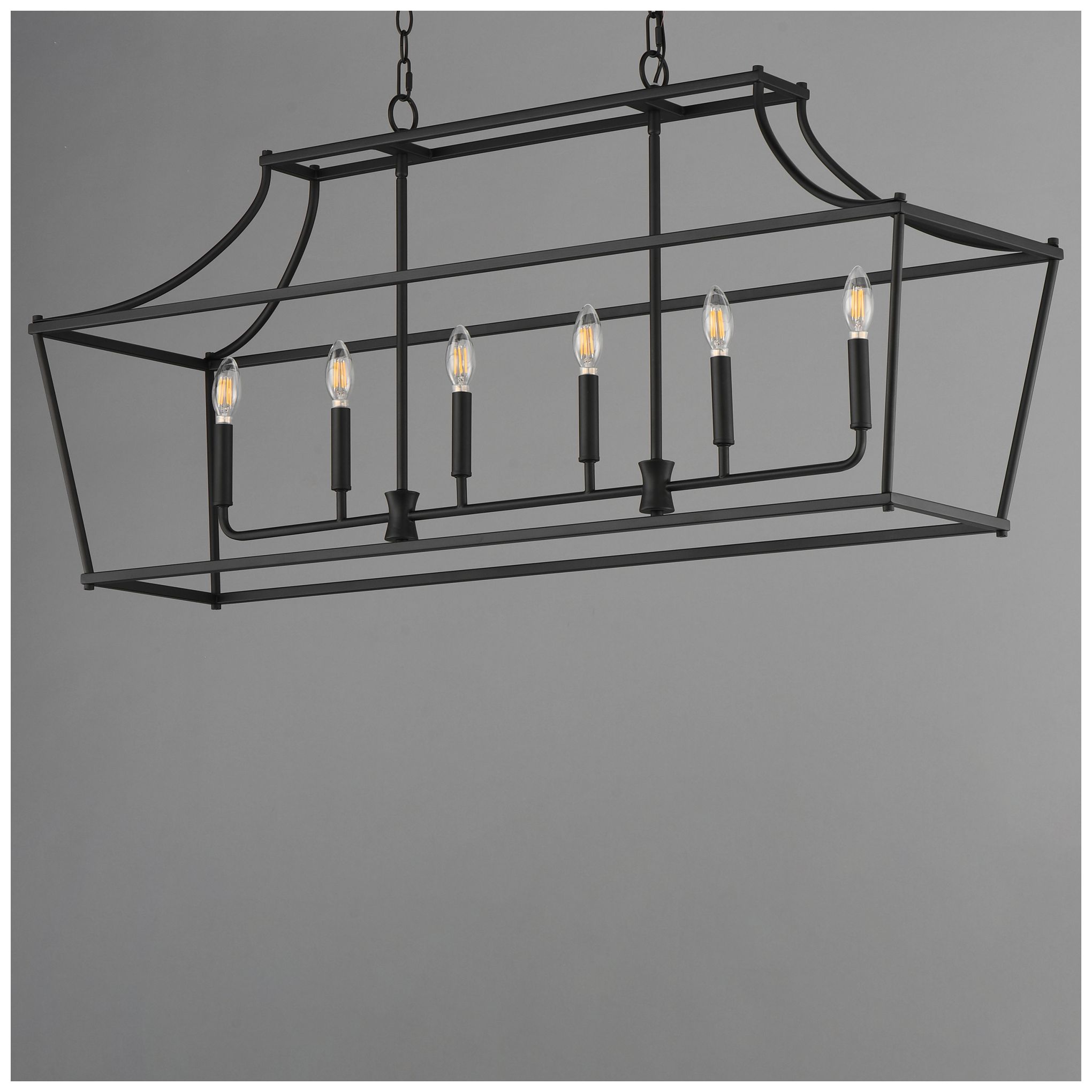Image 2 Maxim Clifton 48" Black 6-Light Linear Pendant more views