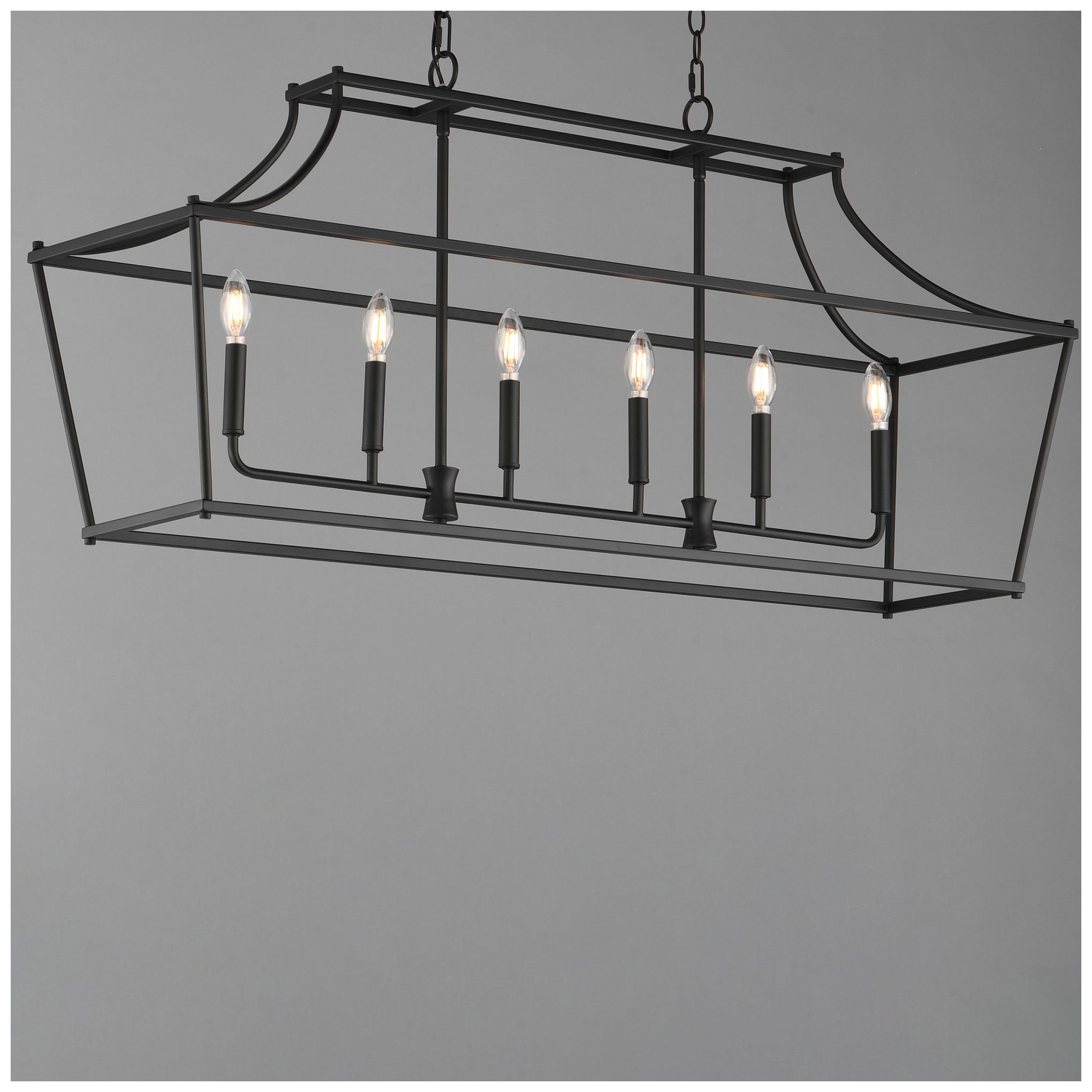 Image 3 Maxim Clifton 48" Black 6-Light Linear Pendant more views