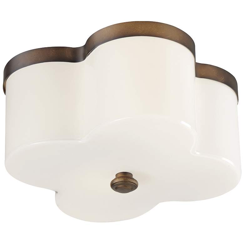 Image 1 Maxim Clover 13 1/2" Wide Antique Bronze 2-Light Flush Mount