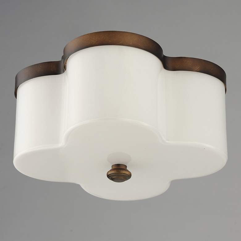 Image 2 Maxim Clover 13 1/2" Wide Antique Bronze 2-Light Flush Mount more views