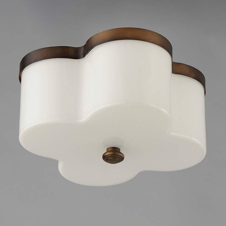 Image 3 Maxim Clover 13 1/2" Wide Antique Bronze 2-Light Flush Mount more views