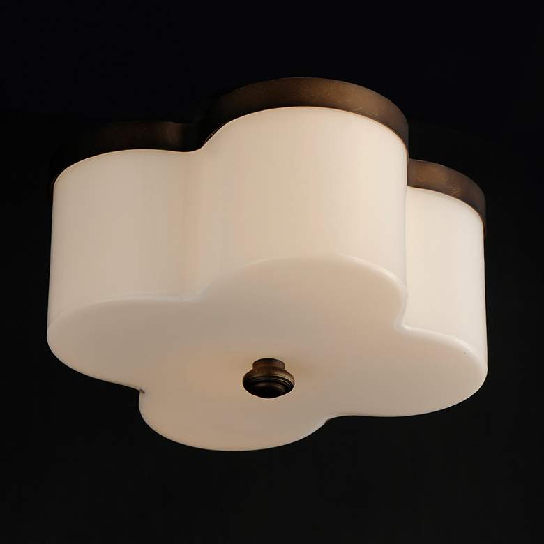 Image 4 Maxim Clover 13 1/2" Wide Antique Bronze 2-Light Flush Mount more views