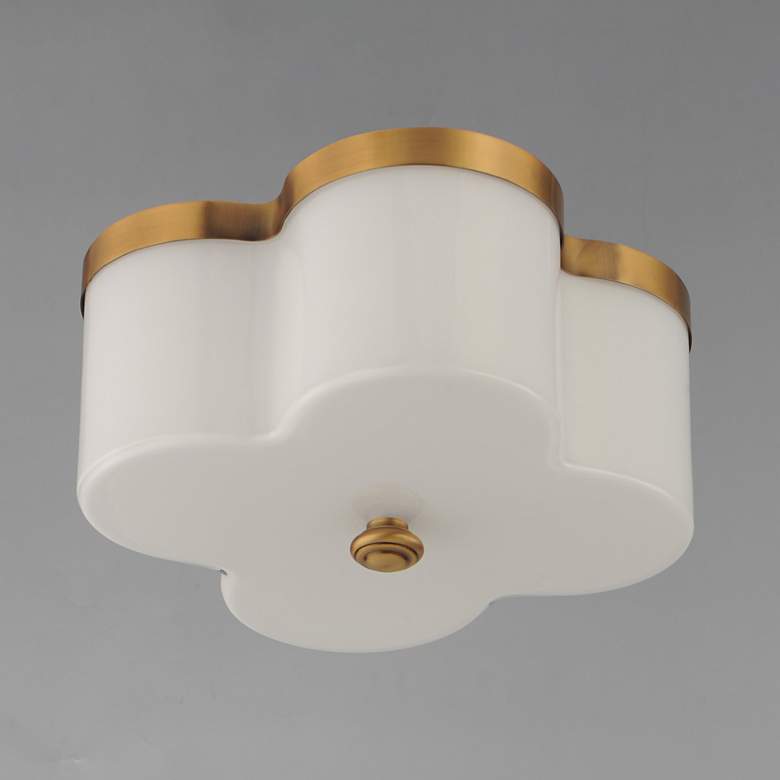Image 2 Maxim Clover 13 1/2" Wide Natural Aged Brass 2-Light Flush Mount more views