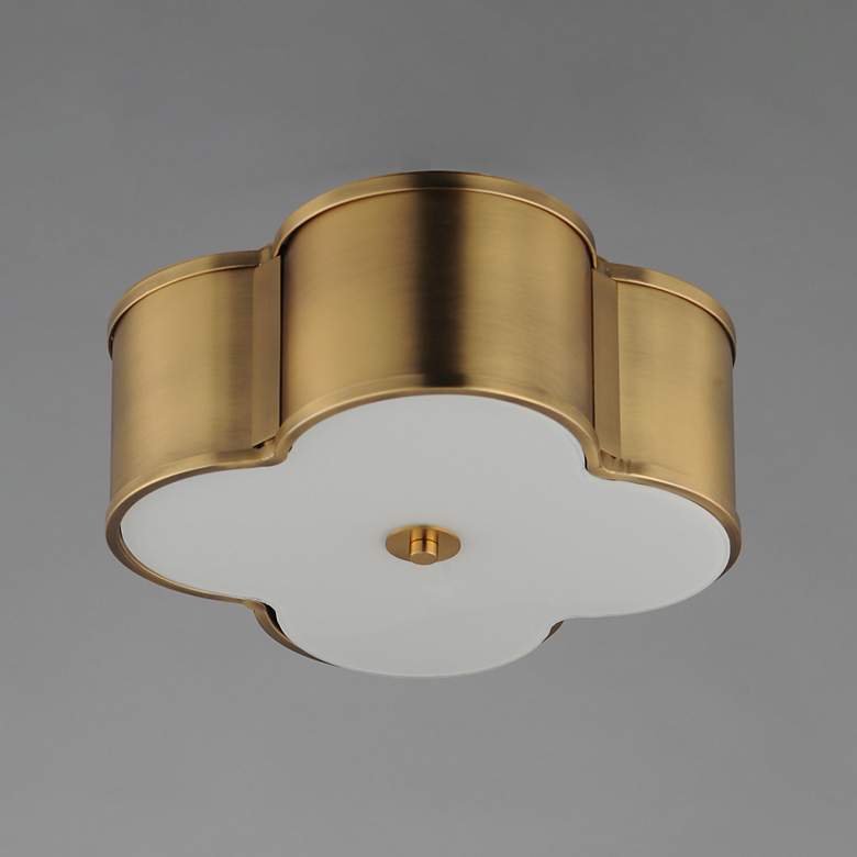 Image 2 Maxim Clover 14" Wide Natural Aged Brass Ceiling Light more views