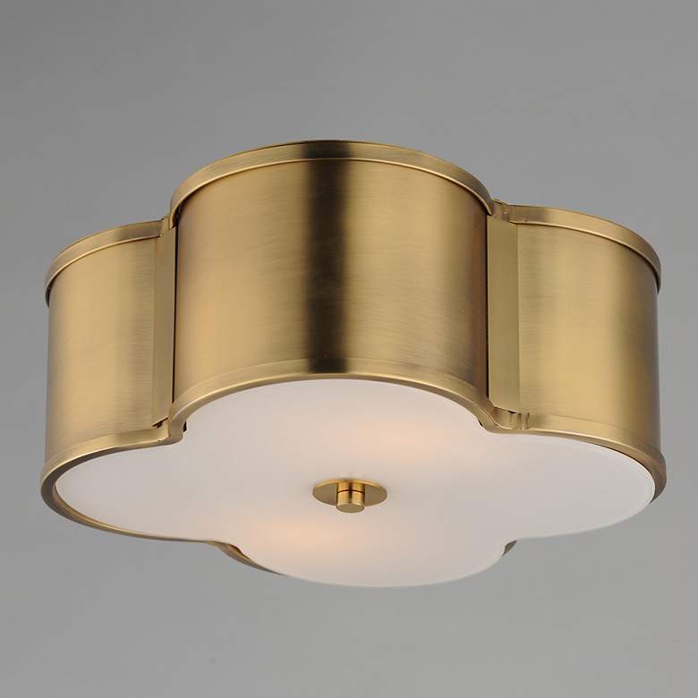 Image 3 Maxim Clover 14" Wide Natural Aged Brass Ceiling Light more views