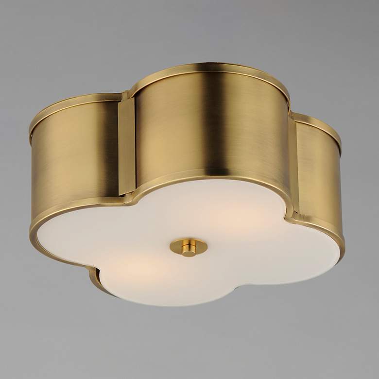 Image 4 Maxim Clover 14" Wide Natural Aged Brass Ceiling Light more views