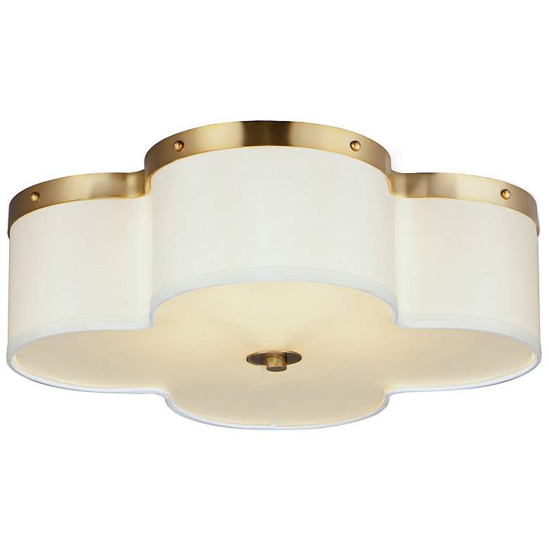 Image 1 Maxim Clover 19.75 inch Wide Satin Brass Flush Mount Ceiling Light