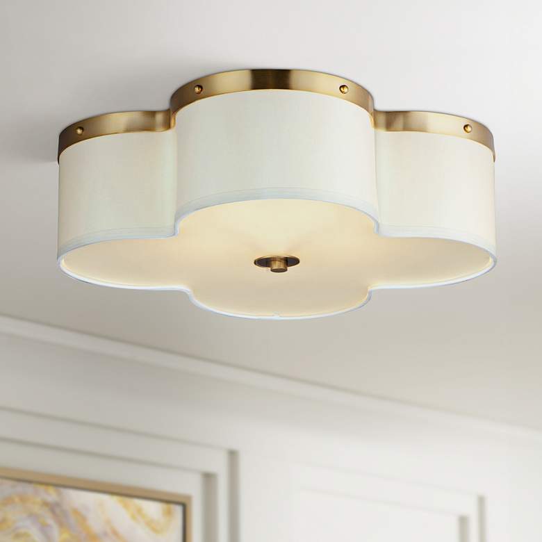 Image 1 Maxim Clover 19 3/4" Wide Satin Brass Flush Mount Ceiling Light
