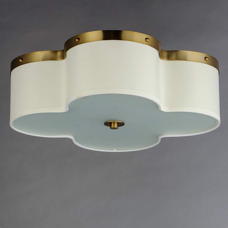 Image 3 Maxim Clover 19 3/4" Wide Satin Brass Flush Mount Ceiling Light more views