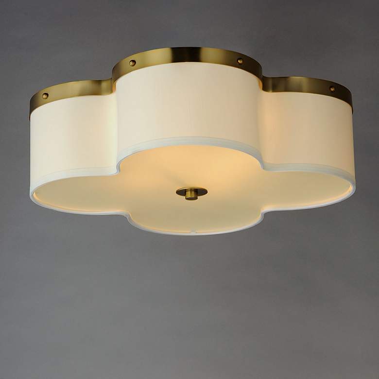 Image 4 Maxim Clover 19 3/4" Wide Satin Brass Flush Mount Ceiling Light more views