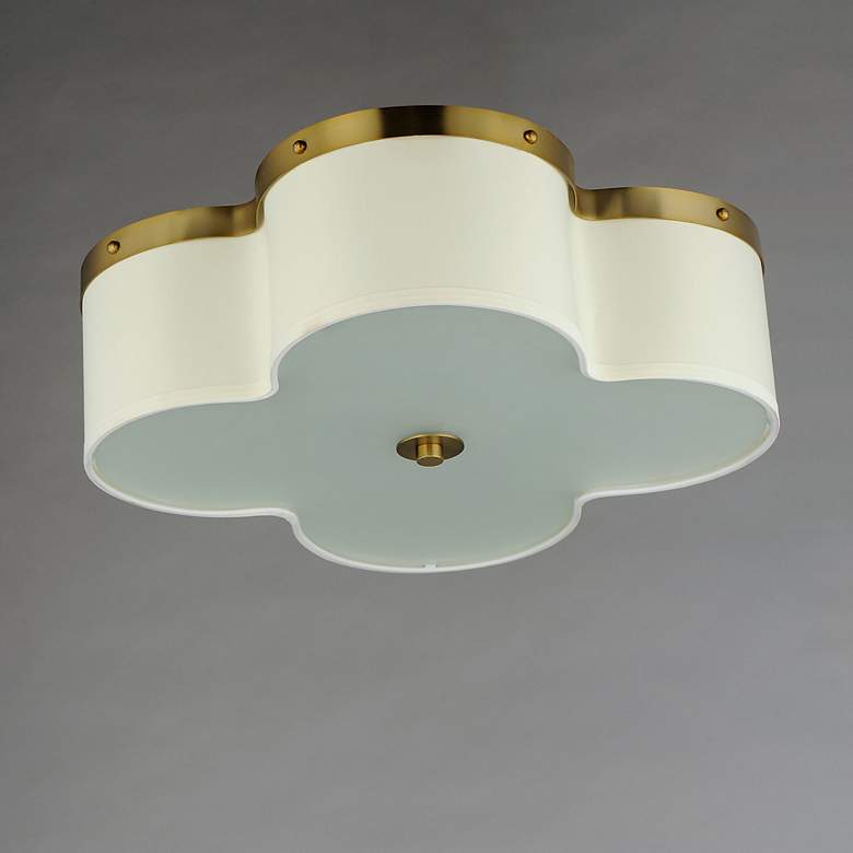 Image 5 Maxim Clover 19 3/4" Wide Satin Brass Flush Mount Ceiling Light more views