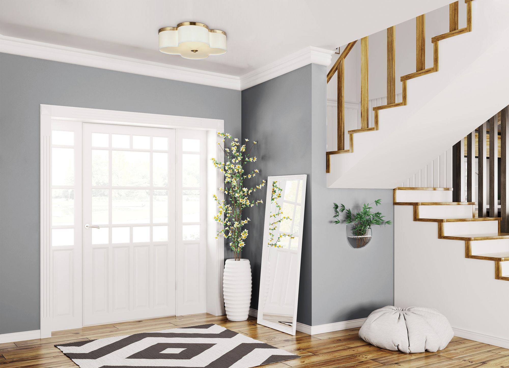 Maxim Clover 19 3/4" Wide Satin Brass Flush Mount Ceiling Light