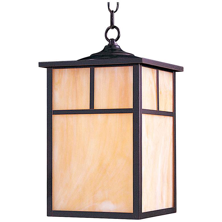 Image 1 Maxim Coldwater 15" Bronze and Honey Glass Outdoor Hanging Light