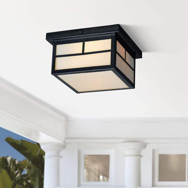 Image 1 Maxim Coldwater 9 1/4" Wide Black Outdoor Ceiling Light