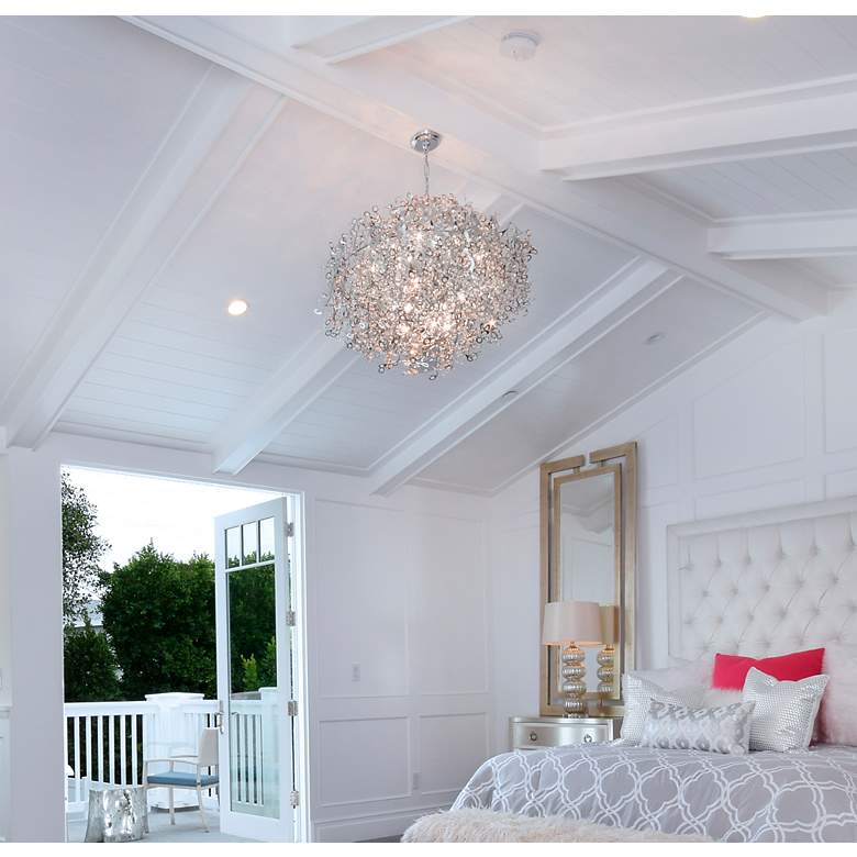 Image 4 Maxim Comet 25" Wide Chrome and Crystal Chandelier more views