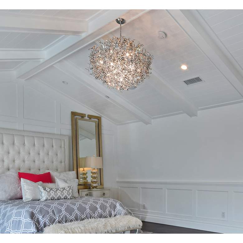 Image 5 Maxim Comet 25" Wide Chrome and Crystal Chandelier more views