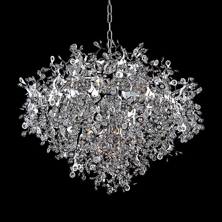 Image 2 Maxim Comet 35 inch Wide Chrome and Crystal Chandelier