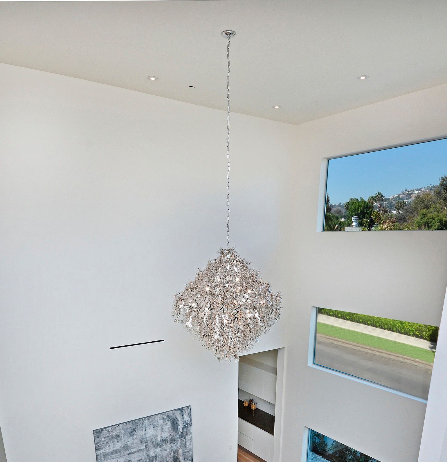 Maxim Comet 35" Wide Chrome and Crystal Chandelier in scene