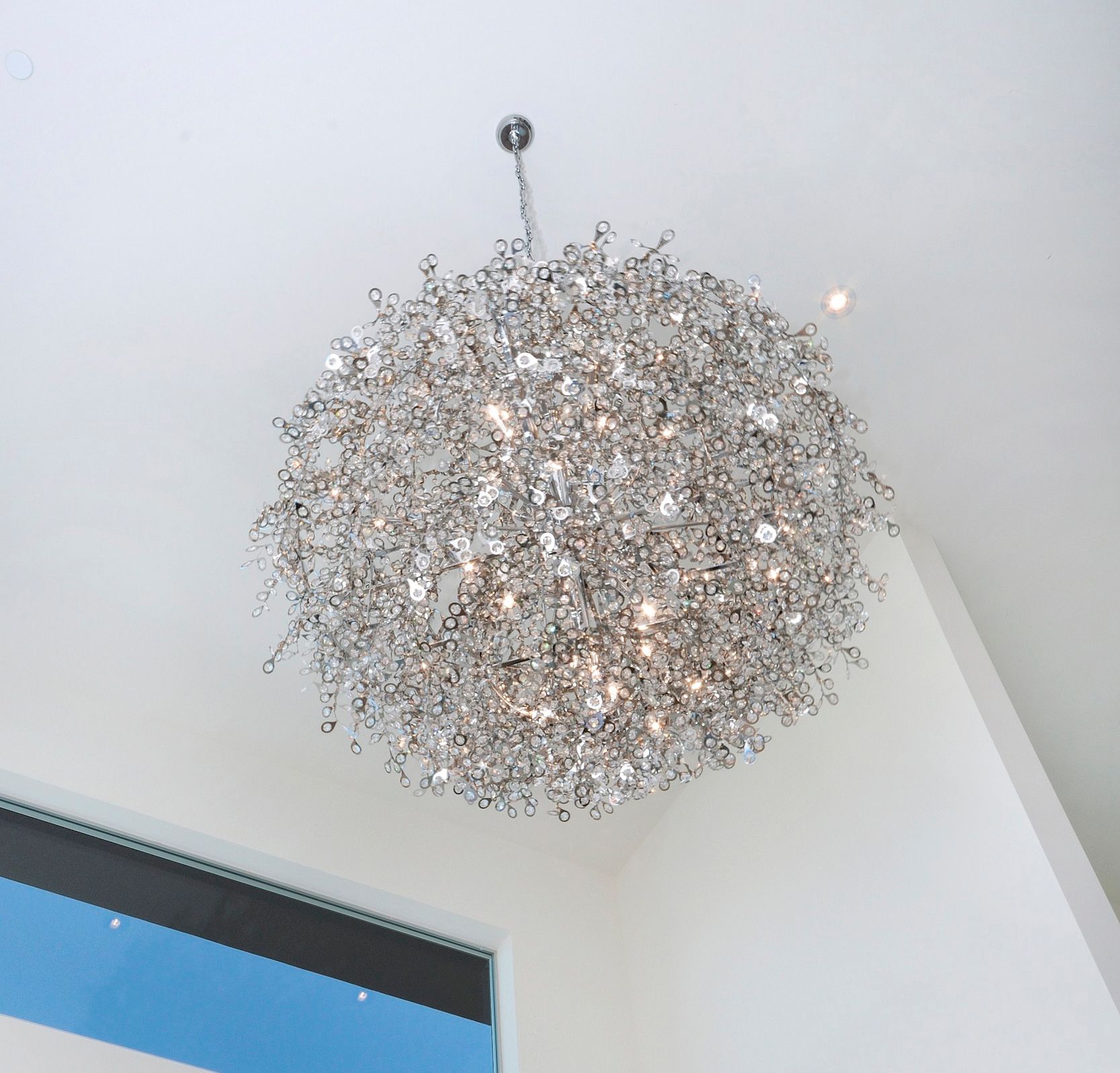 Maxim Comet 35" Wide Chrome and Crystal Chandelier in scene