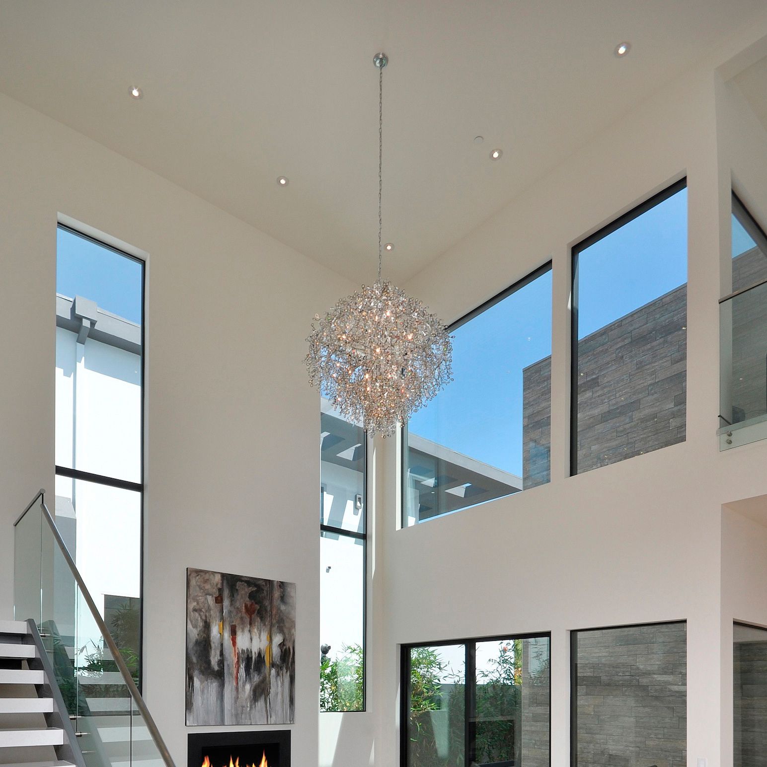 Maxim Comet 35" Wide Chrome and Crystal Chandelier in scene