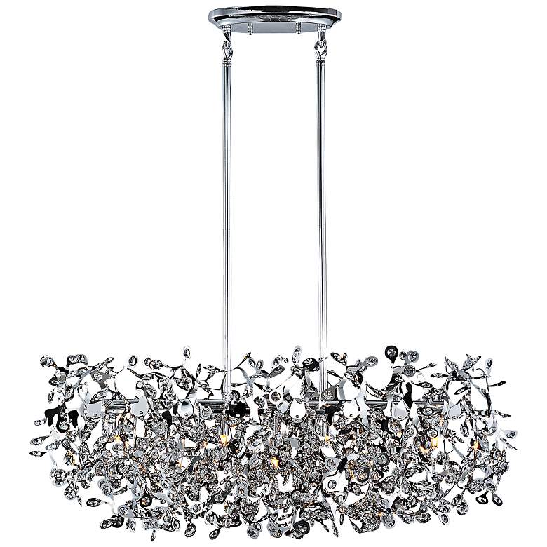 Image 2 Maxim Comet 35" Wide Chrome and Crystal Island Light
