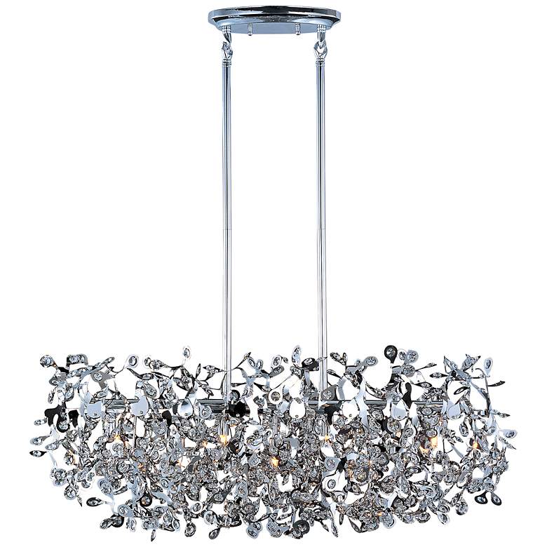 Image 2 Maxim Comet 35" Wide Chrome and Crystal Island Light
