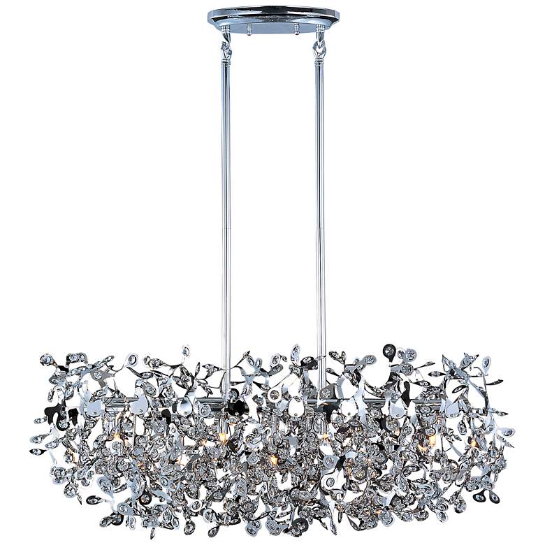 Image 2 Maxim Comet 35 inch Wide Chrome and Crystal Island Light