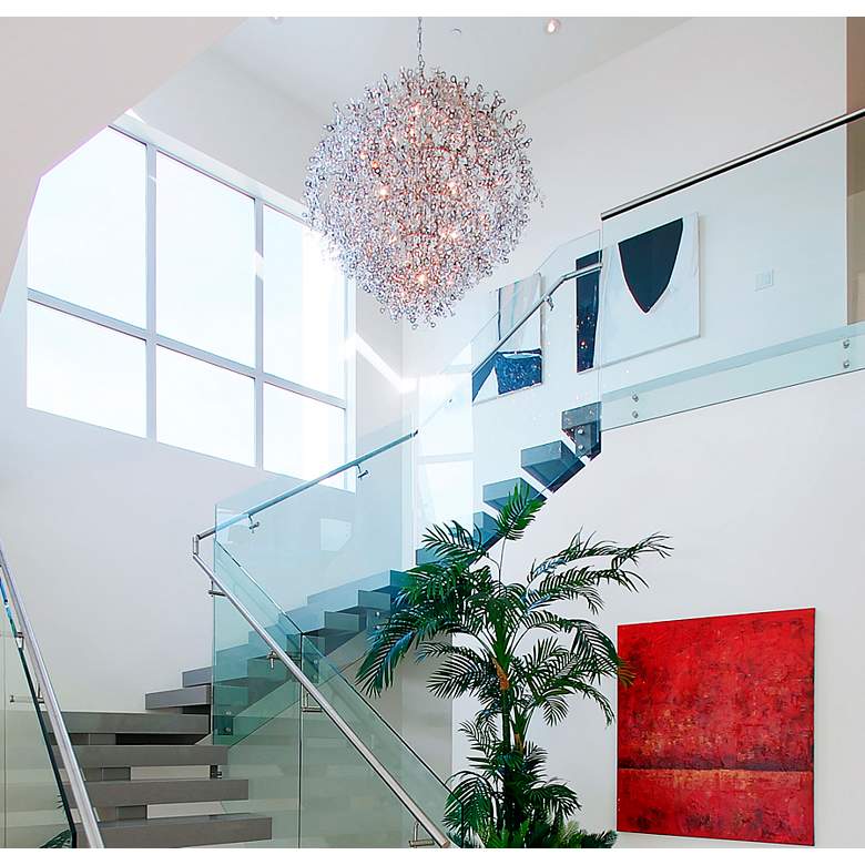 Image 5 Maxim Comet 50" Wide Chrome and Crystal Chandelier more views