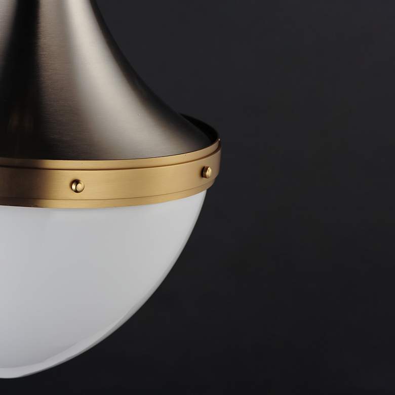 Image 5 Maxim Conrad 15" Silver and Gold White Glass Pendant Chandelier more views
