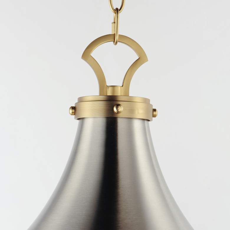 Image 6 Maxim Conrad 15" Silver and Gold White Glass Pendant Chandelier more views