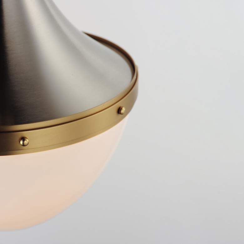 Image 7 Maxim Conrad 15"W Satin Nickel and Satin Brass Pendant Light more views
