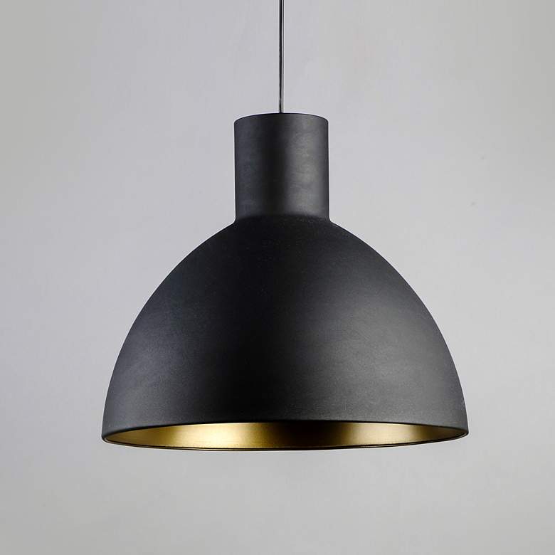Image 1 Maxim Cora 13 3/4" Wide Black Pendant Light