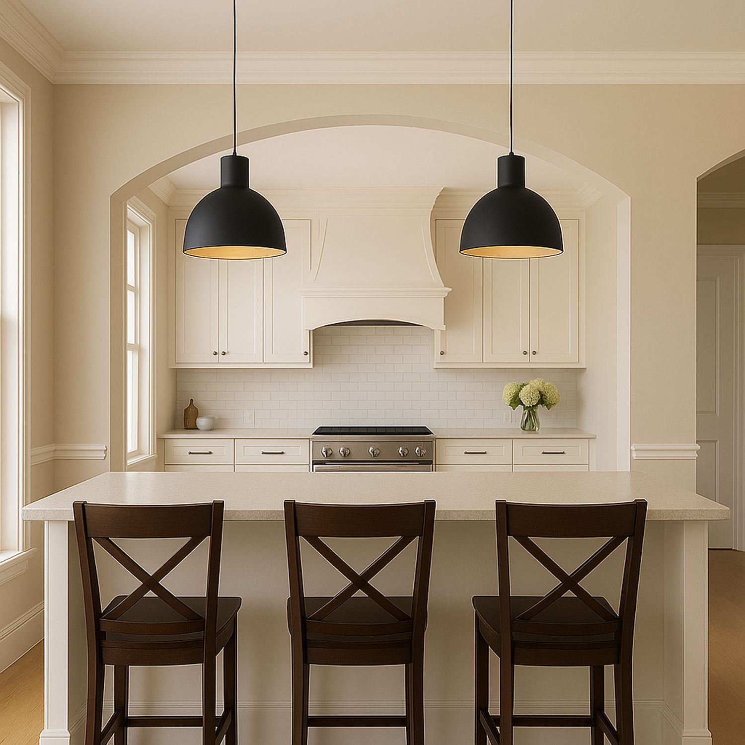 Maxim Cora 19 3/4" Wide Black and Gold Pendant Light