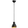 Maxim Cora 7" Wide Black and Gold Modern Dome Mini Pendant