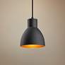 Thumbnail1 of Maxim Cora 7" Wide Black and Gold Modern Dome Mini Pendant