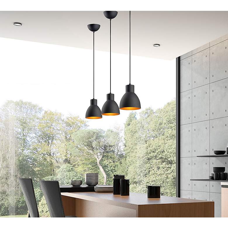 Image 6 Maxim Cora 7" Wide Black and Gold Modern Dome Mini Pendant more views