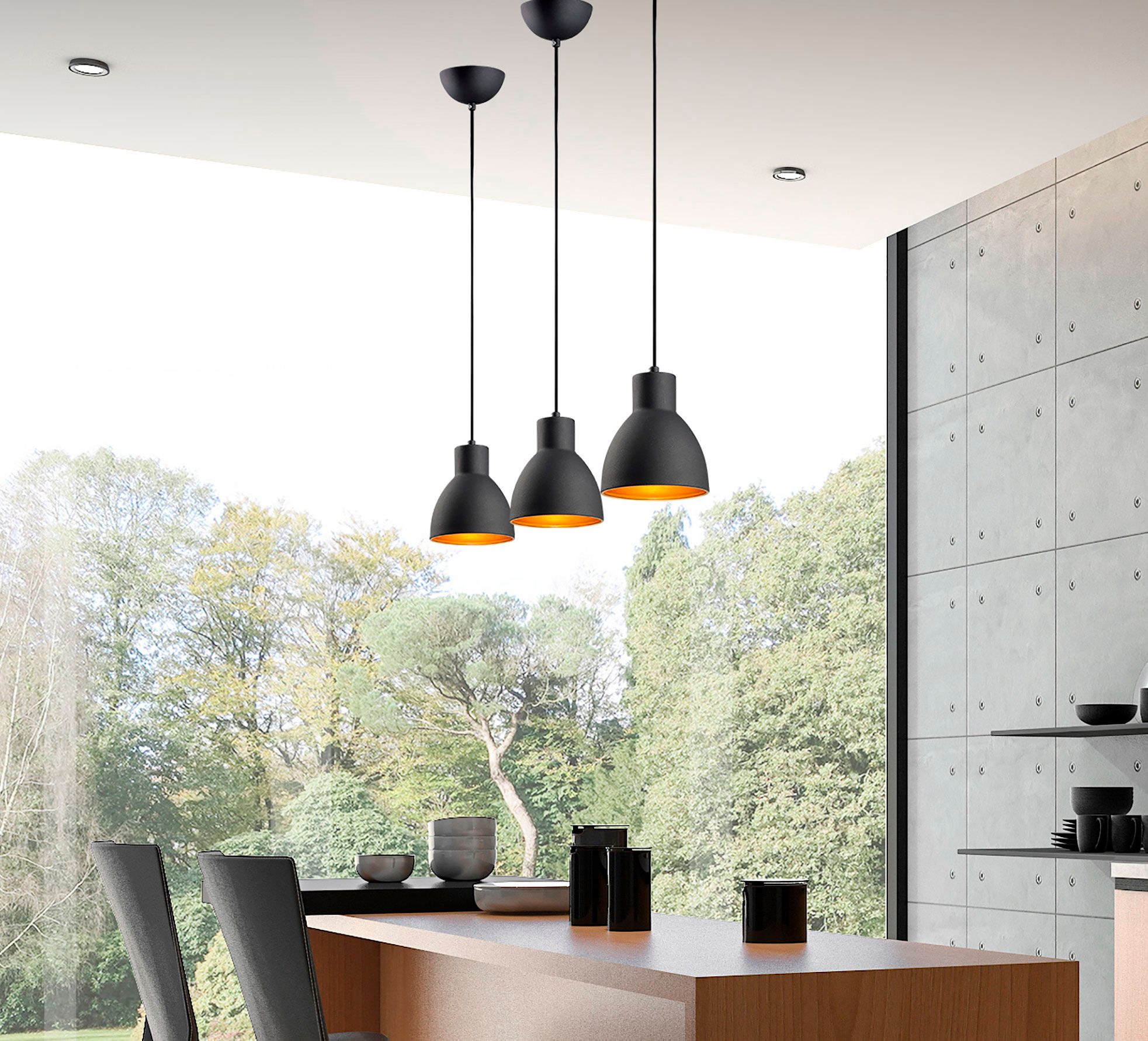 Image 7 Maxim Cora 7" Wide Black and Gold Modern Dome Mini Pendant more views