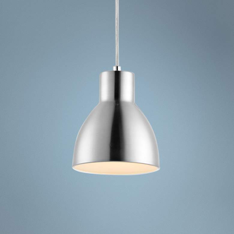 Image 1 Maxim Cora 7 inch Wide Satin Nickel Mini Pendant