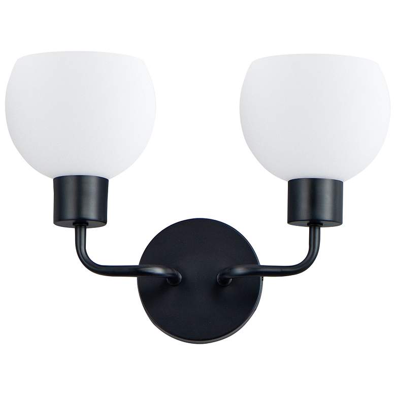 Image 2 Maxim Coraline 10 1/2 inch High Black 2-Light Wall Sconce